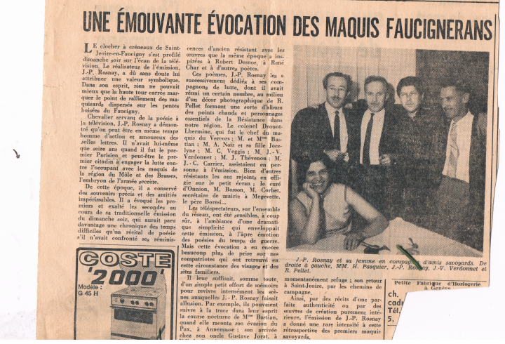 Dauphiné Libéré du mardi 3 mai 1966-maquis faucignerans-